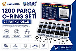 ERG Midapo 1200 Parça NBR O-Ring Conta Seti 24 Farklı Ölçü Kutulu