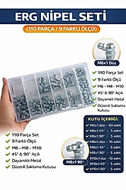 ERG GRES NİPEL SETİ 110 PARÇA M6X1 DÜZ M8 M10