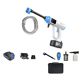 MİDAPO BEYAZ 50 BAR ŞARJLI YEDEK BATARYALI ARAÇ YIKAMA BAHÇE İLAÇLAMA POMPASI 21 Volt FIRÇASIZ MOTOR 12000mah