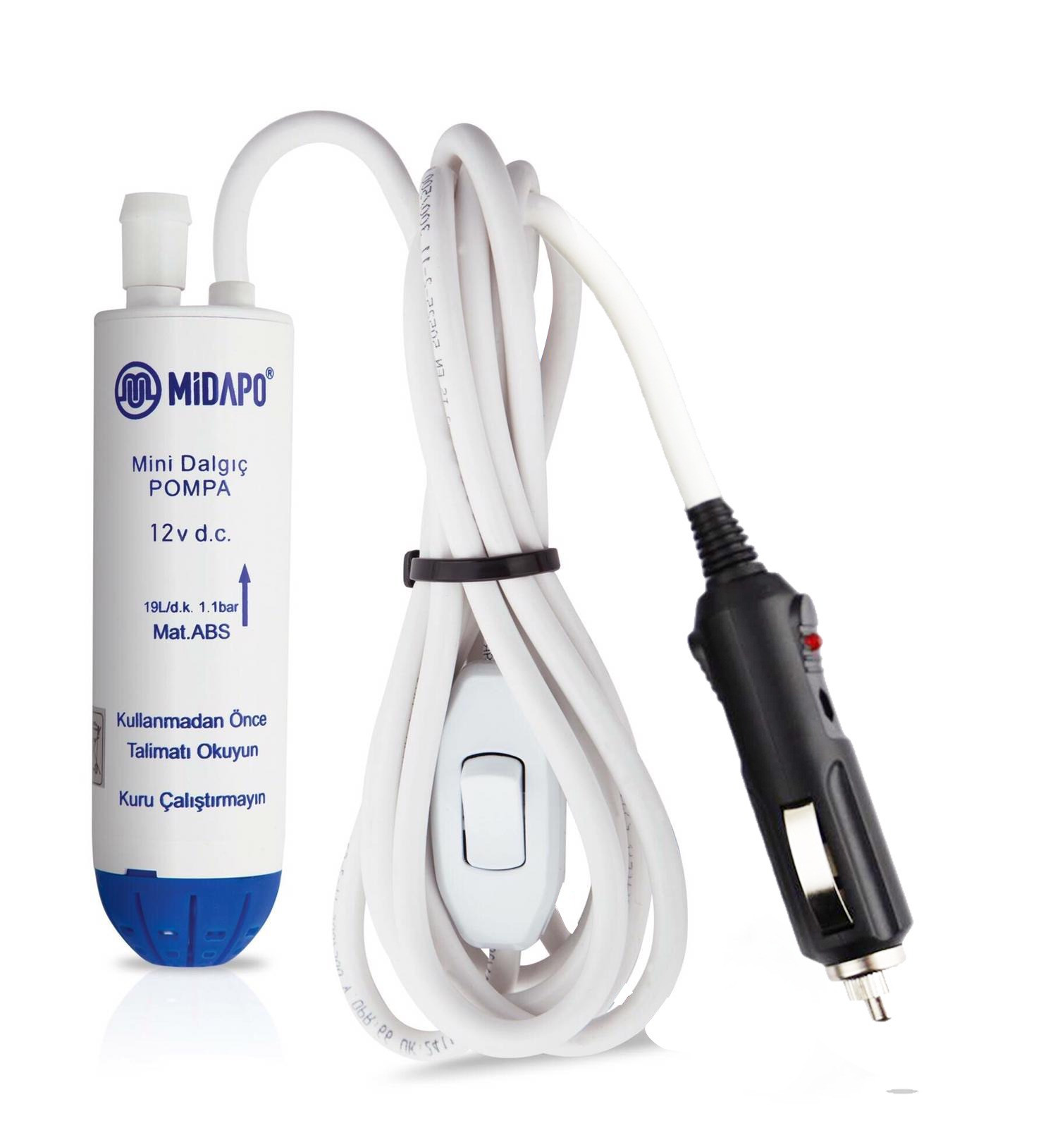 12 VOLT  ÇAKMAK GİRİŞ SOKETLİ MİDAPO MİNİ DALGIÇ KÜÇÜKİ