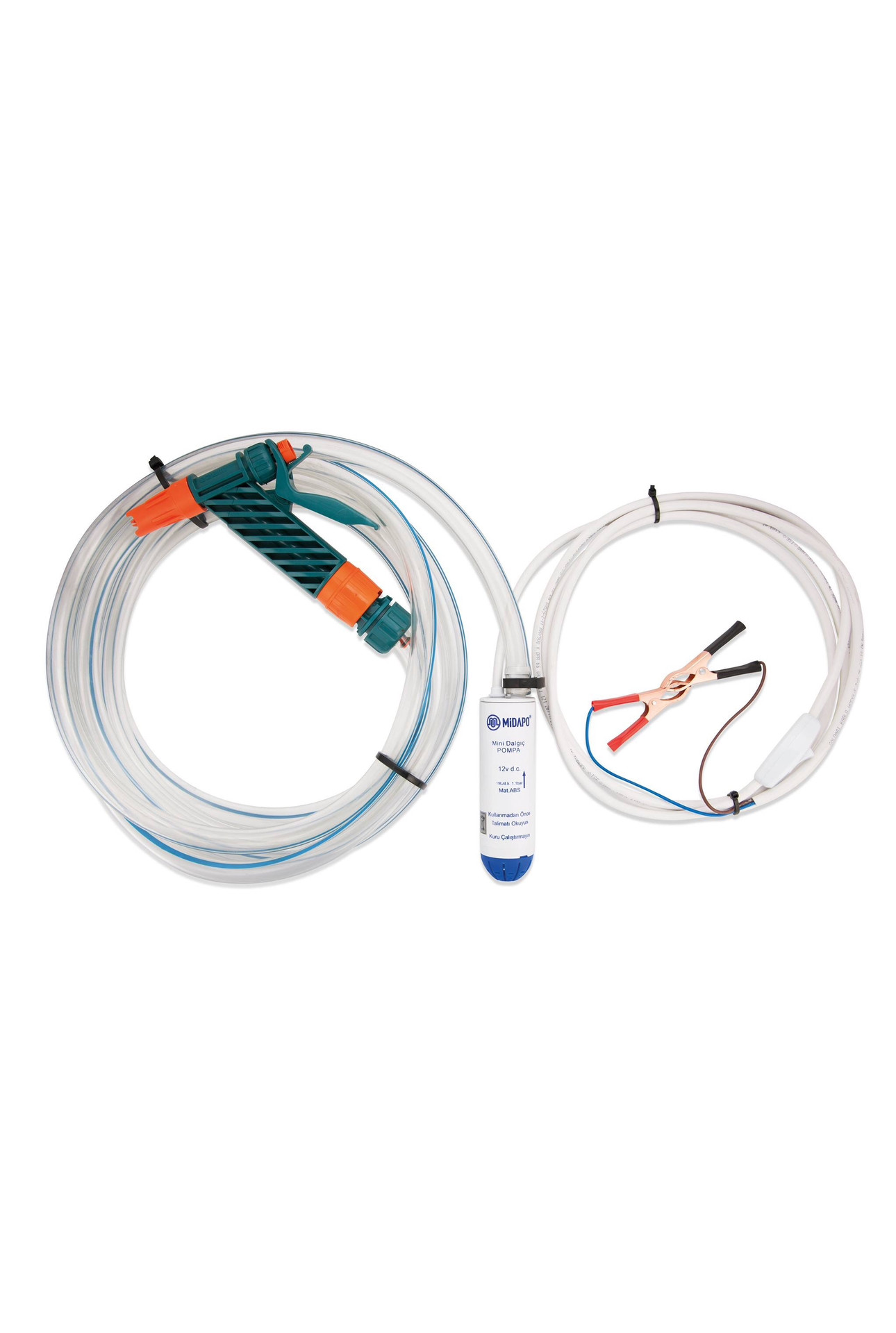 12 VOLT MİDAPO MİNİ DALGIC KÜÇÜK HORTUMLU S.TABANCALI SET