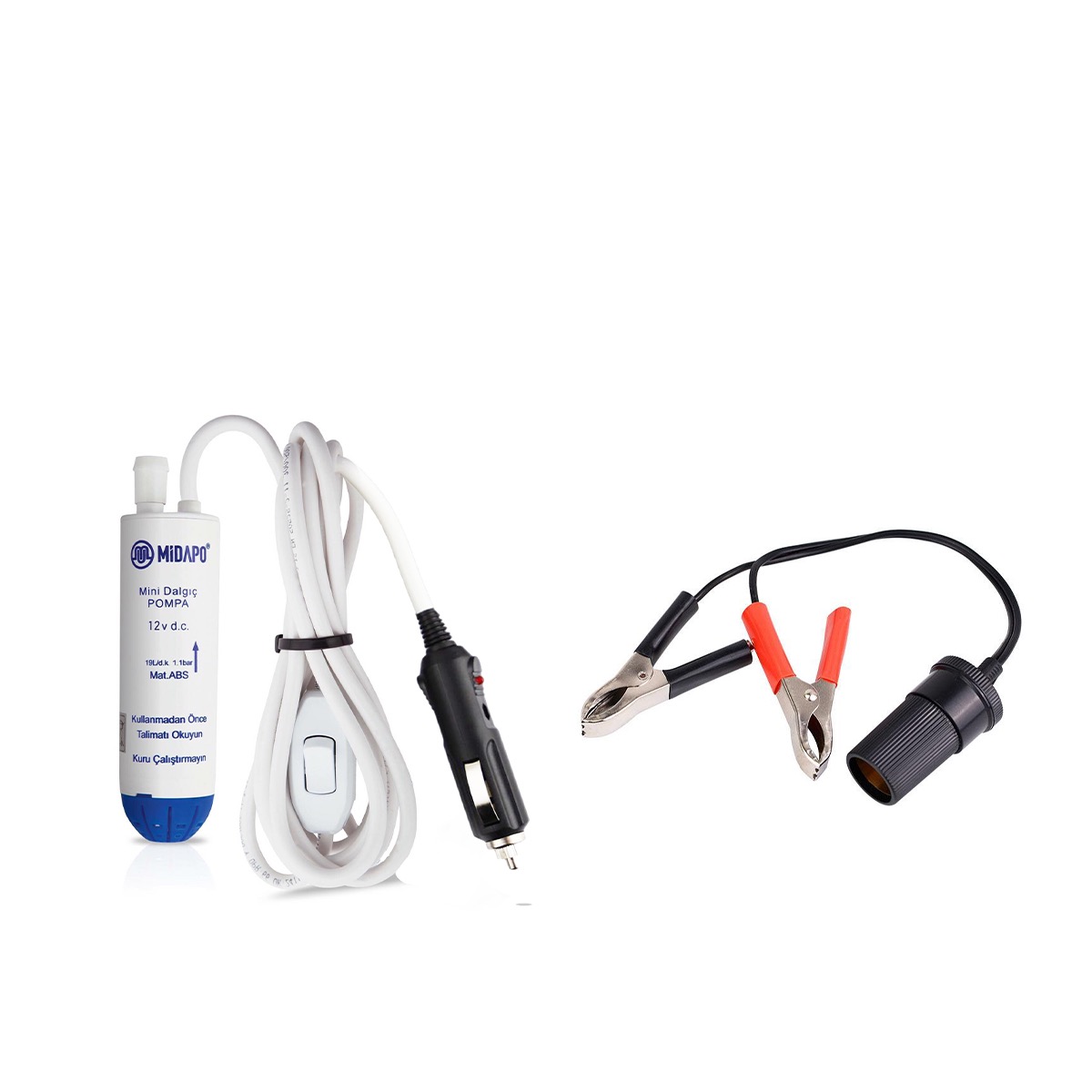 12 VOLT MİDAPO MİNİ DALGIC KÜÇÜK ÇAKMAK GİRİŞLİ-AKÜ BAŞLIKLI 2 YÖNLÜ KULLANIM TAK ÇIKAR MODEL