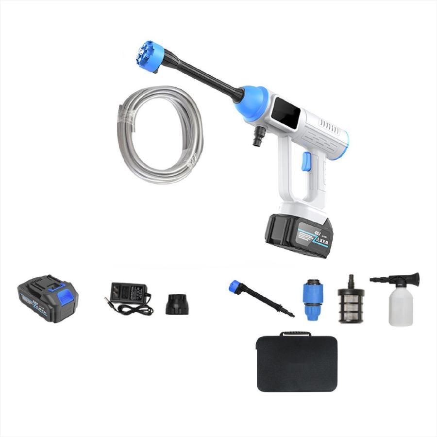 MİDAPO BEYAZ 50 BAR ŞARJLI YEDEK BATARYALI ARAÇ YIKAMA BAHÇE İLAÇLAMA POMPASI 21 Volt FIRÇASIZ MOTOR 12000mah