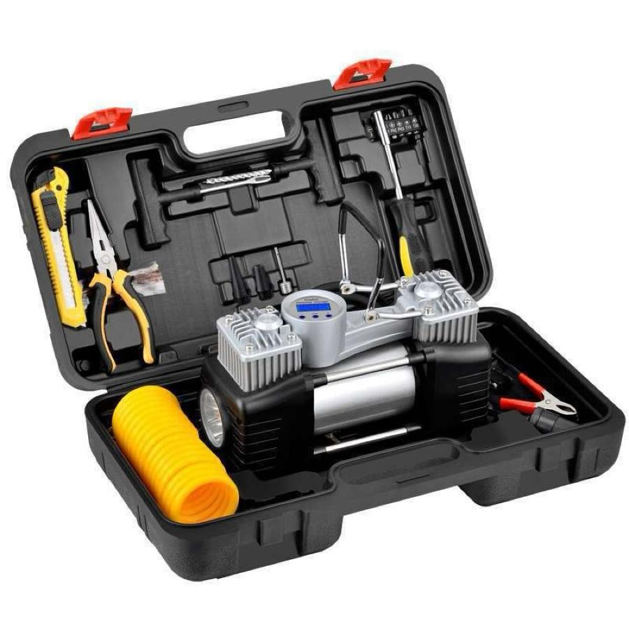 MİDAPO ERG TECHNICAL  Çelik Gövde Çift Pistonlu 150 Psi  Araç Araba Lastik Bot Şişirme Pompası