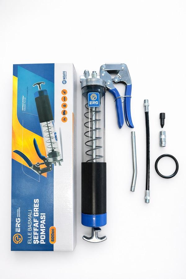 ERG TECHNİCAL MİDAPO 600cc EL BASMALI SEFFAF GRES POMPASI