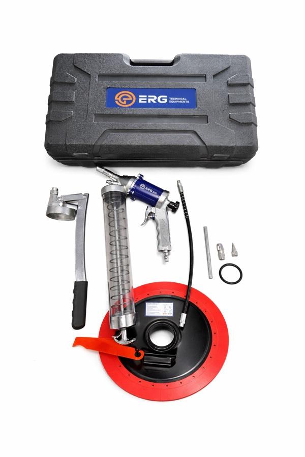 ERG 600 CC Kollu Havalı Şeffaf Gres Pompası Çantalı Doldurma Kapaklı Metal