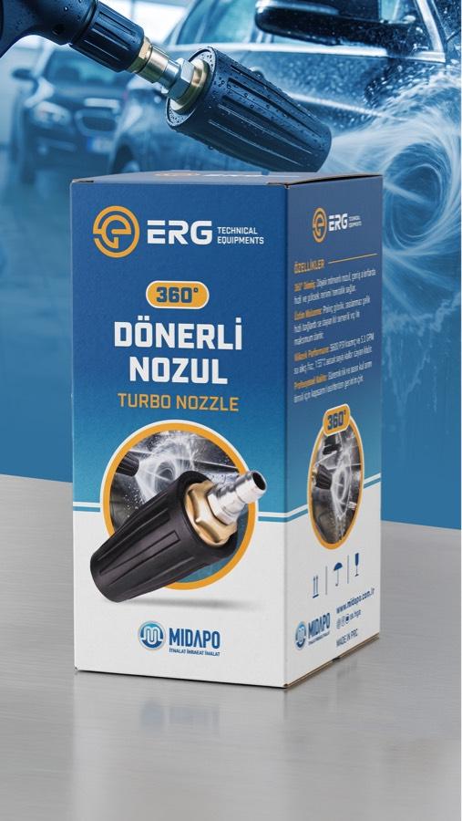 ERG Profesyonel 360 Döner Rotasyonlu Yıkama Nozul Dönerli Yıkama Başlığı